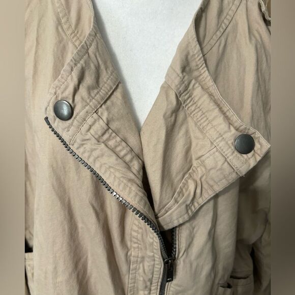 Gap Women’s Moto Jacket Khaki Size XXL Zipper Short W/Pockets Motor - Picture 2 of 9